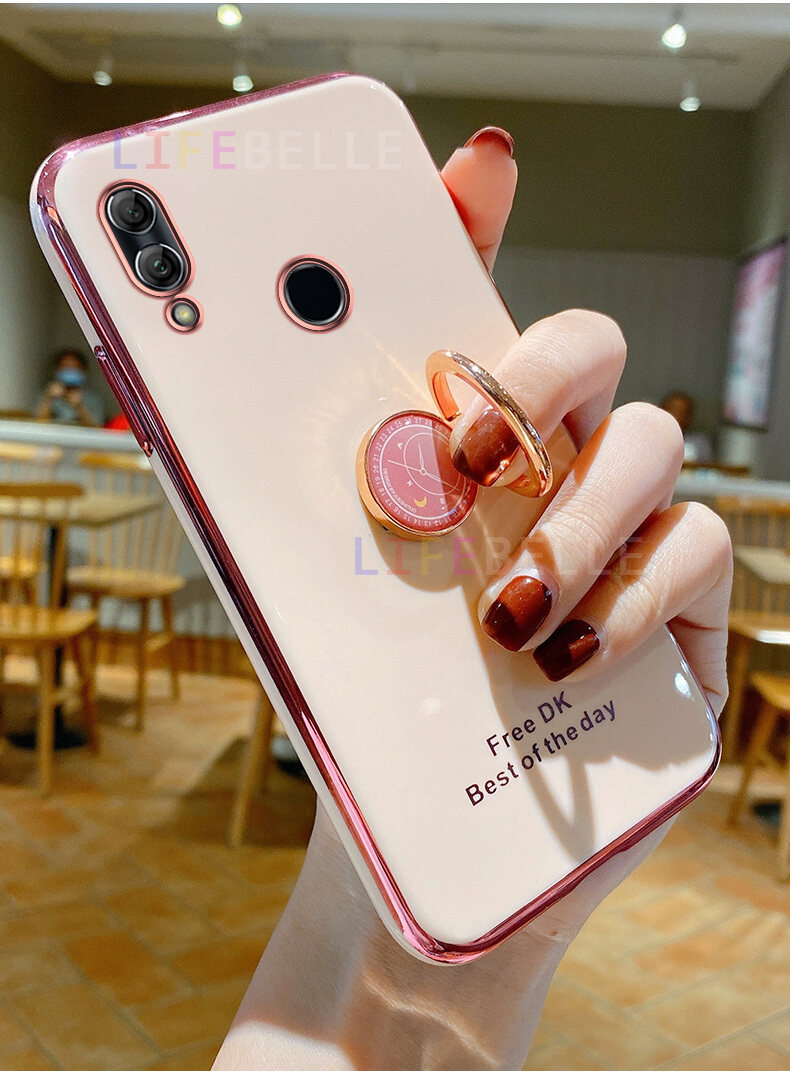 Ốp Lưng LIFEBELLE Cho Ốp Huawei Nova 3i + Giá Đỡ Nhẫn Đeo Ngón Tay, Ốp Điện Thoại Viền Mạ Siêu Mỏng Sáng Bóng Sang Trọng Ốp Lưng Silicon TPU Mềm Ốp Chống Sốc Cao Cấp Vỏ Bảo Vệ