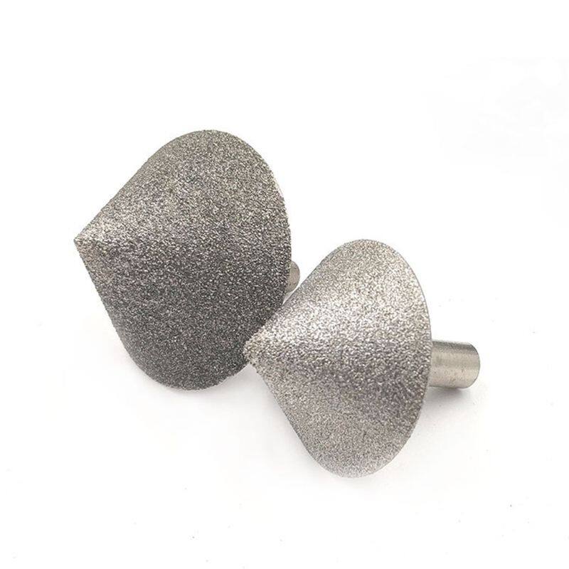 Electroplated Diamond 20-50mm Cone Chamfer Grinding Head Stone Glass Chamfering Head Sanding Tool Accessories