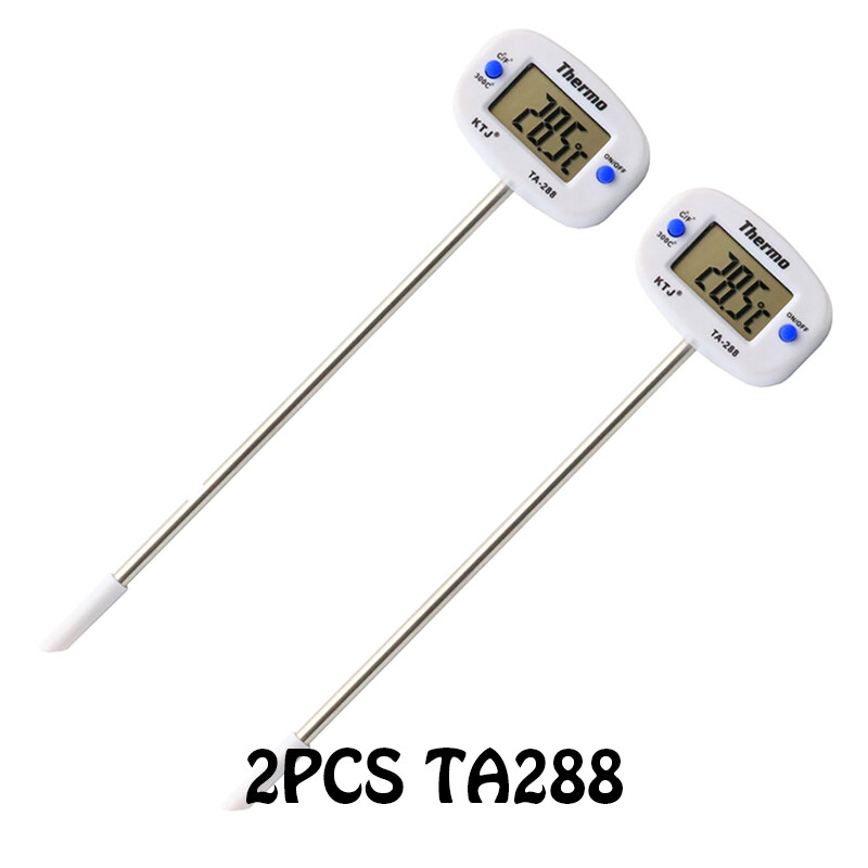 2PCS TA288 BBQ Oil Kitchen Thermometer Kitchen Oil Thermometer Milk Thermometer Electric Thermometer Food Thermometer 180"Rotary Digital Thermometer Oven Meat Tester
