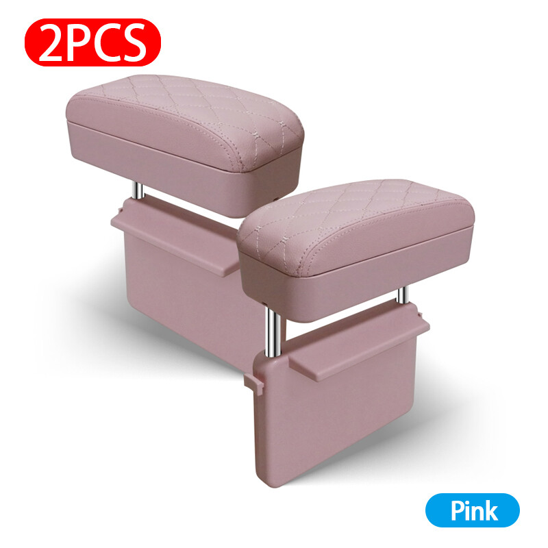 Embroidered Car Armrest Box Universal Car Seat Side Storage Box Adjustable Center Console Elbow Support Cushion Storage Box