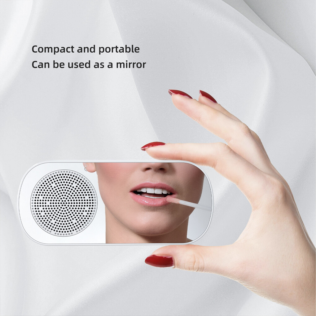 Digital Alarm Clock Mirror Surface Button Operation Bluetooth-compatible 5.0 Speaker Wireless MP3 Player Household Supplies