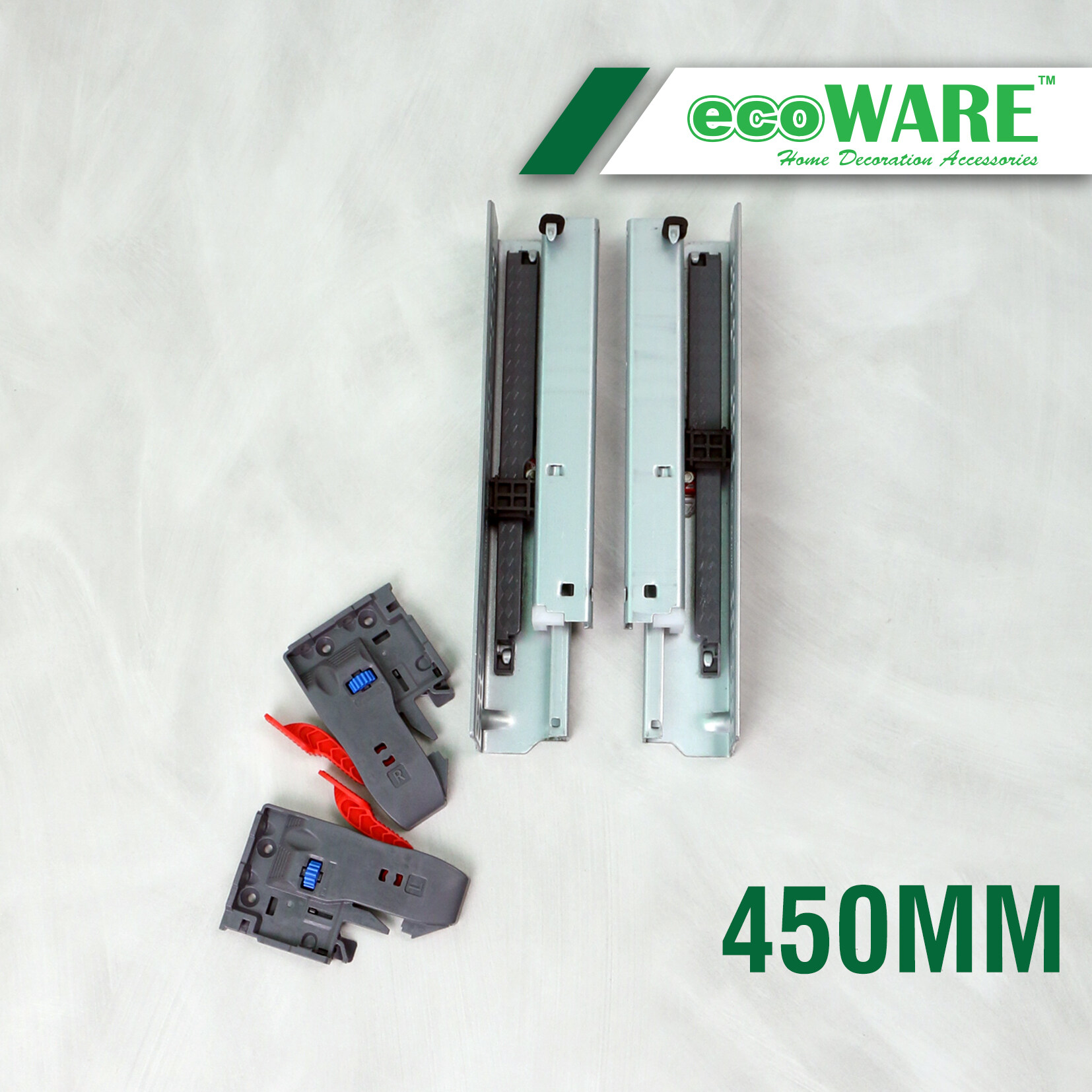 ecoWARE 707CJH Undermount Full Extension Drawer Slide Heavy Duty Hidden