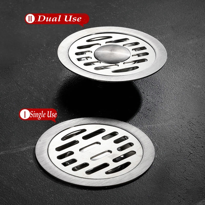 Nắp Đậy Cống Thoát Nước Sàn Nhà Tắm Nhà Bếp Hình Tròn Bằng Thép Không Gỉ 10Cm Bộ Lọc Nhà Bếp