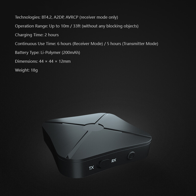 Bộ Chuyển Đổi Bộ Thu Phát Bluetooth 4.2 Không Dây 2 Trong 1 Bộ Chuyển Đổi Âm Thanh Bluetooth KN319 Giắc Cắm AUX 3.5MM Cho Xe Hơi Gia Đình Loa Máy Tính MP3 T V