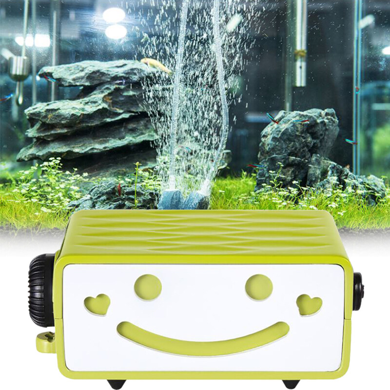 (Hình Ảnh) Cá Cảnh AO Bể Bơm Khí Ô Xy Năng Lượng Hiệu Quả Siêu Yên Tĩnh 5 W + Dòng Ống + Không Khí Đá + Stop Nước Van