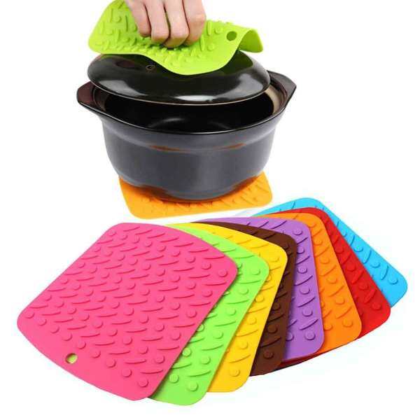 Wuli 1 Thực Phẩm Đa Năng Cao Cấp Silicone Cách Nhiệt Thảm Nhà Bếp Placemat Có Chống Dáng Cạp Chống Trượt và Chịu Nhiệt Độ Cao