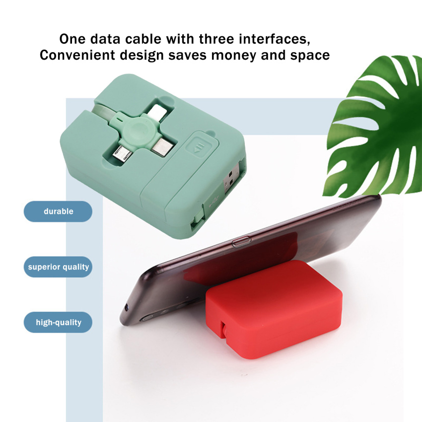 Home Telescopic Storage Bracket Three-In-One Charging Cable, Data Transmission Data Cable