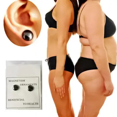 1 Pair Weight Loss Earrings Slimming Ear Healthy Stimulating Acupoints Stud Magnetic Therapy