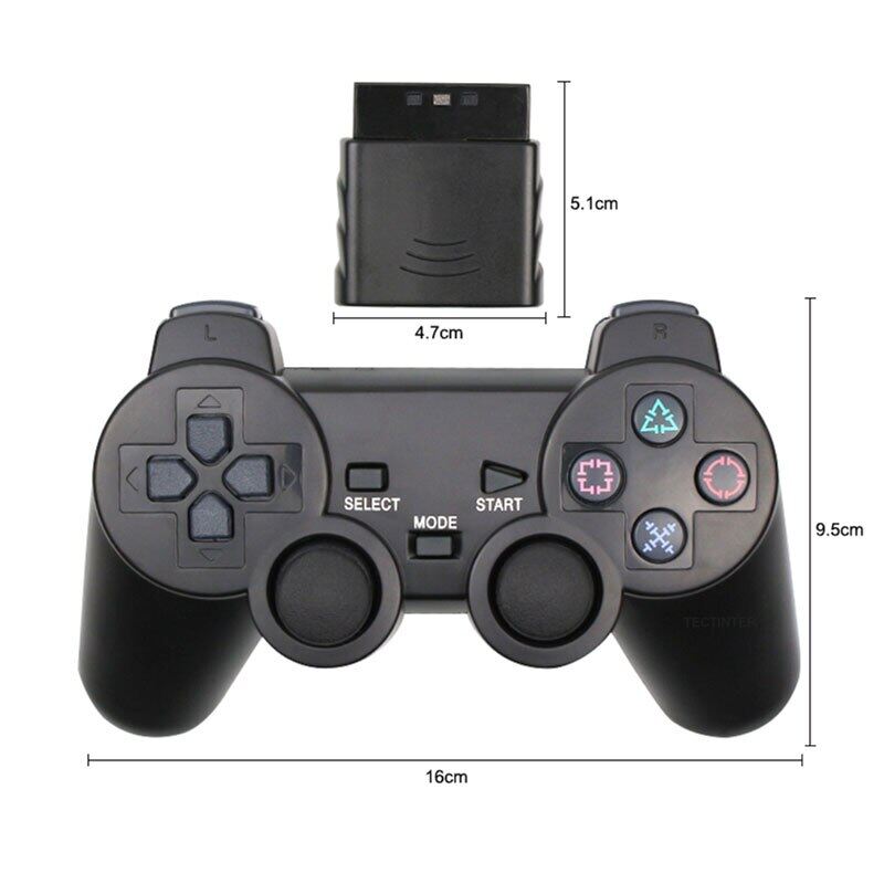 Narsta Tay Cầm Chơi Game Không Dây Cho Sony PS2 Điều Khiển Cho Playstation 2 Bảng Điều Khiển Cần Điều Khiển Rung Hai Đầu Cần Điều Khiển Chống Sốc Không Dây Controle