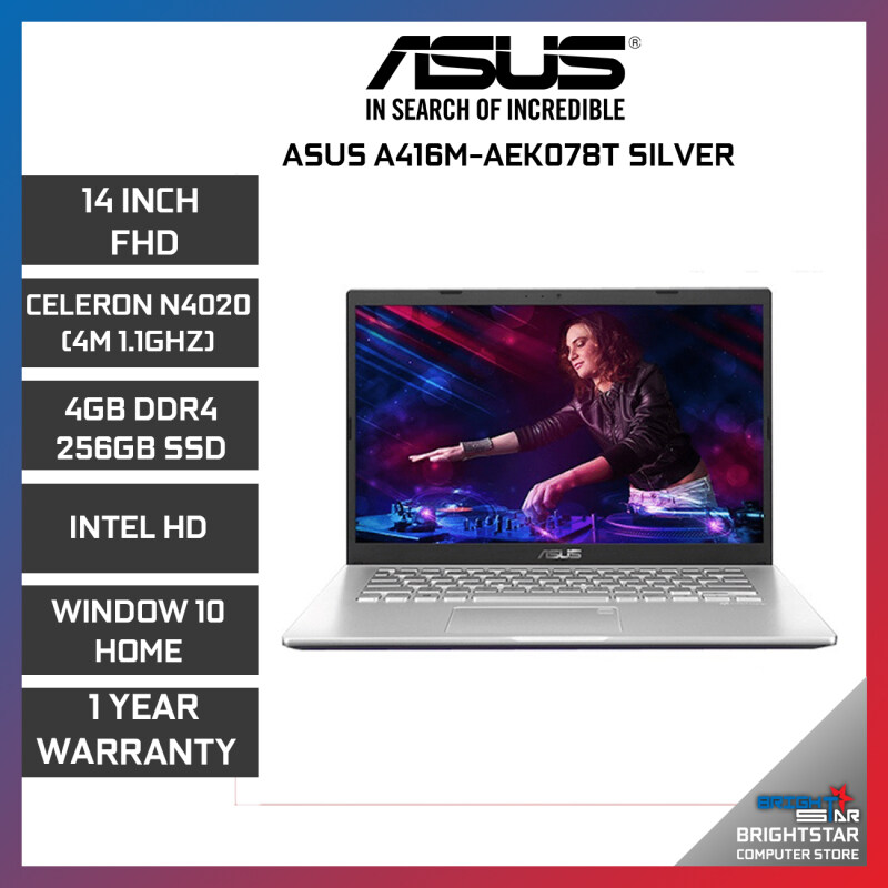 ASUS Vivobook A416M Laptop (14 Inch HD | Intel | CELERON N4020 (4M 1.1GHZ) | 4GB RAM | Intel Graphic | Windows 10 | 2 Years Warranty) Malaysia