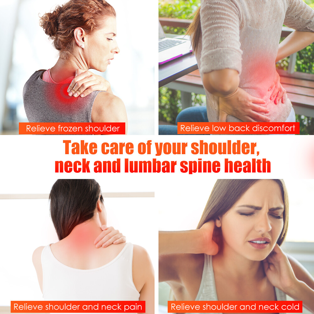 Agdoad Tourmaline Self-heating Spine Lumbar Support Magnetic Shoulder Wrap Posture Corrector Waistcoat Heating Therapy Shoulder Neck Brace
