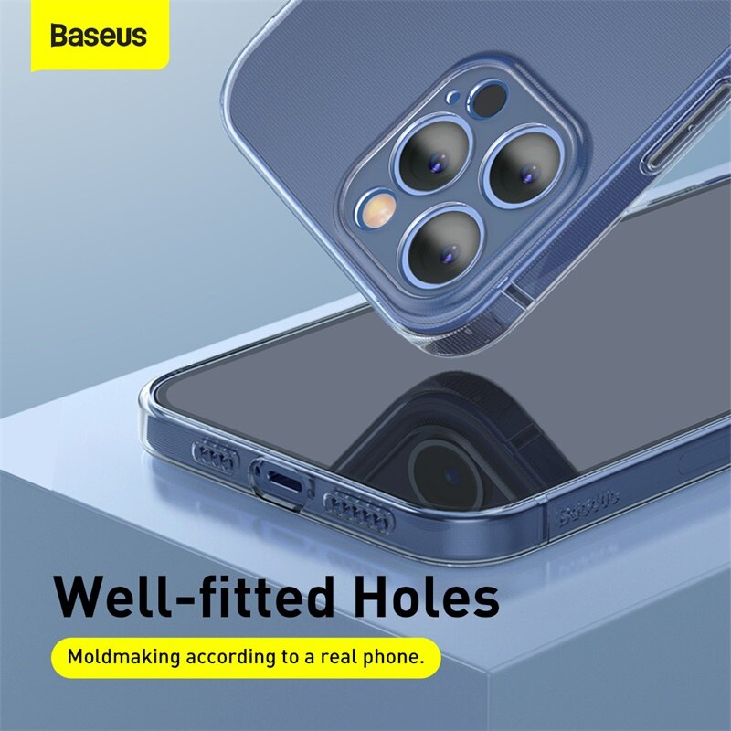 Baseus rõ ràng Ốp điện thoại cho Iphone 14 13 12 Pro Max trường hợp coque siêu mỏng nhựa TPU mềm vỏ lưng silicon