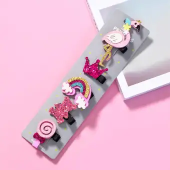 5pcs Set Kids Hair Clips Glitter Unicorn Flamingo Owl Girls Hair