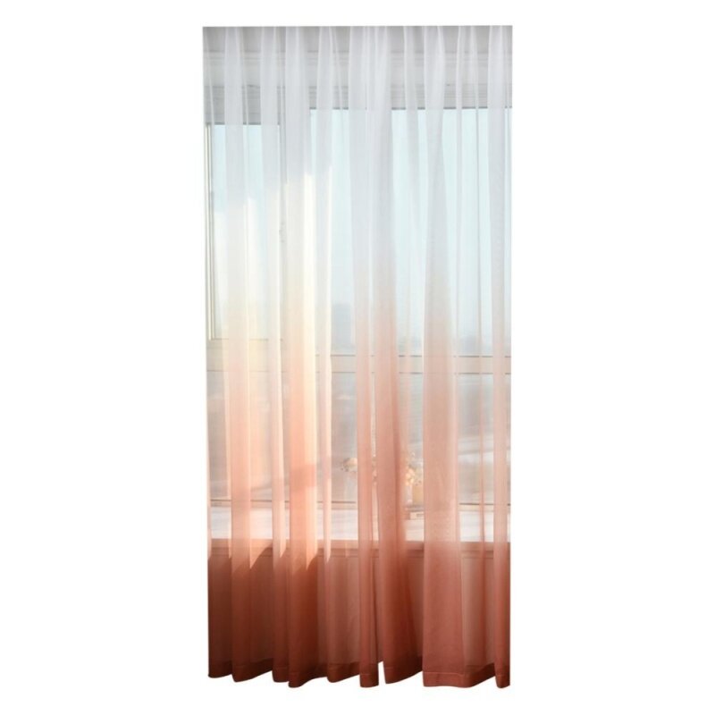 Gradient Color Tulle Sheer Cửa Sổ Màn Hình Rèm Drape Khăn Sheer