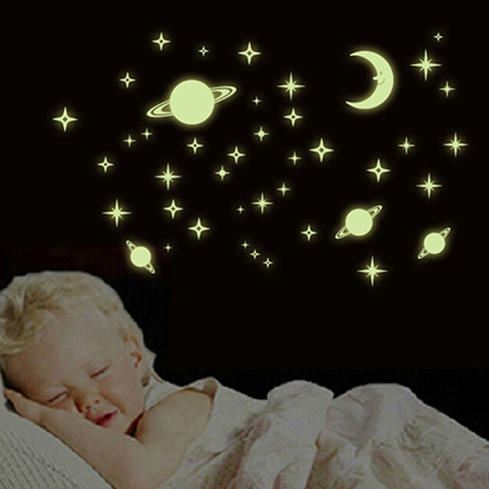 407Pcs Round Dots Wall Stickers Night Luminous Star Decal Kids Room Home Decor