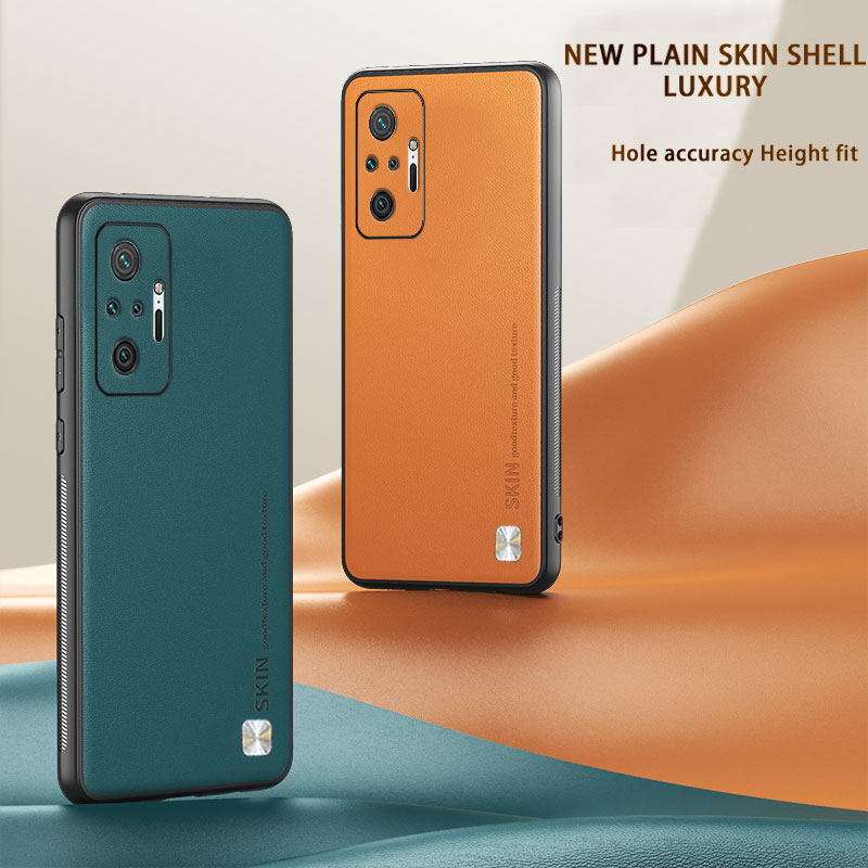 For Xiaomi Redmi Note 10 / Note 10S / Note 10Pro Max 4G Case Plain Skin Leather Cover Redmi Note 10 Pro 4G Soft Bumper Shockproof Coque