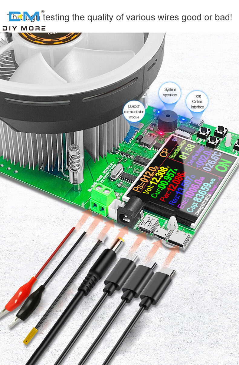 diymore DL24/DL24P 150W/180W CNC điều chỉnh hiện tại xả tải lão hóa Tester Màn hình LCD DC USB điện áp hiện tại Tester