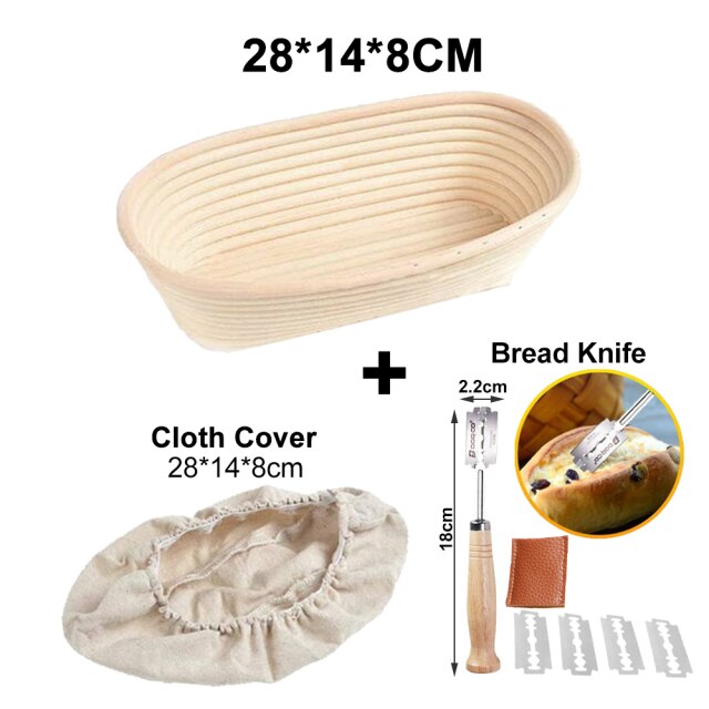 Round/Oval Banneton Bread Proofing Basket Set Rattan Sourdough Proving Wicker Baskets Bread Baking Molds For Dough Fermentation