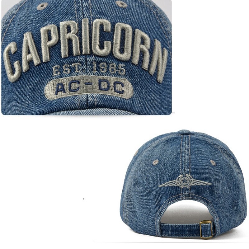 Unisex Plain Cotton Washable and Denim Baseball Cap Adjustable Dad Hat Trucker Hat