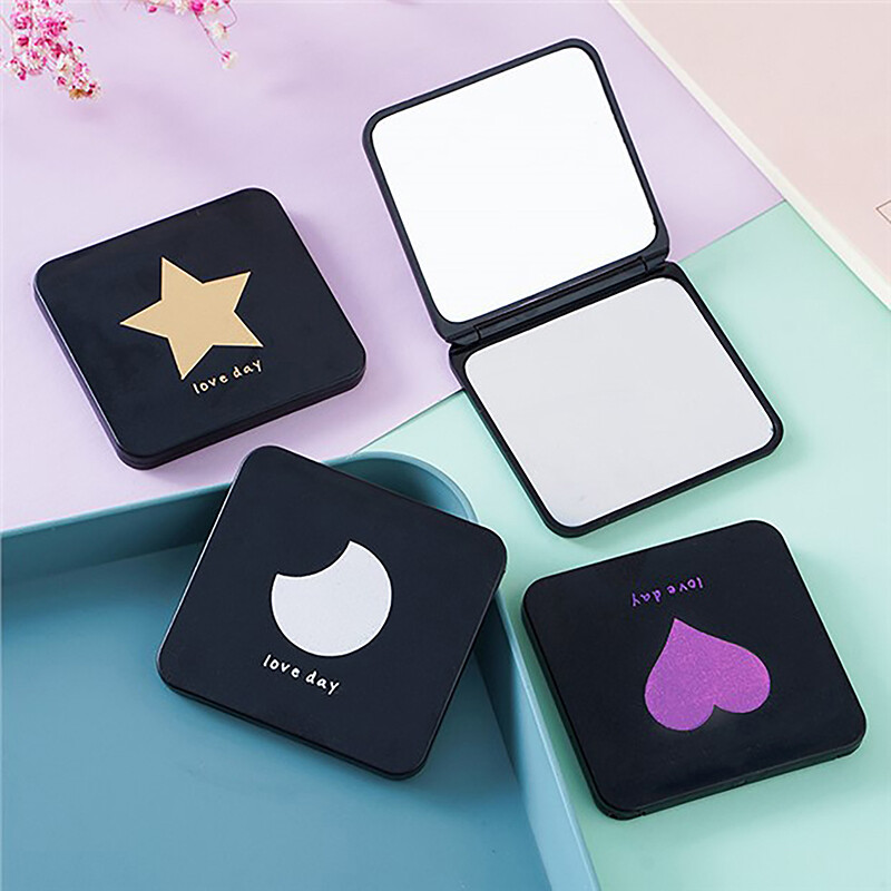 caomangjiuk Foldable Makeup Mirror Mini Square Makeup Vanity Mirror Portable Hand Mirrors Double-sided Compact Pocket Cosmetic Mirror