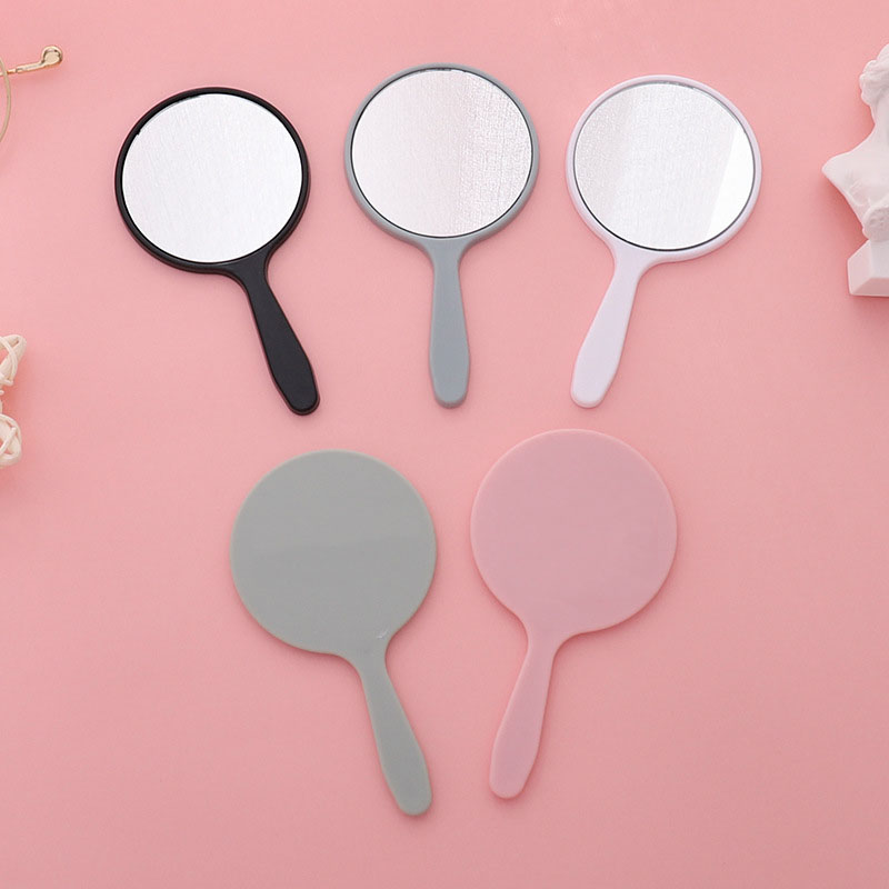 New Handheld Makeup Mirror Round Vanity Mirror with Handle Hand Mirror Cosmetic