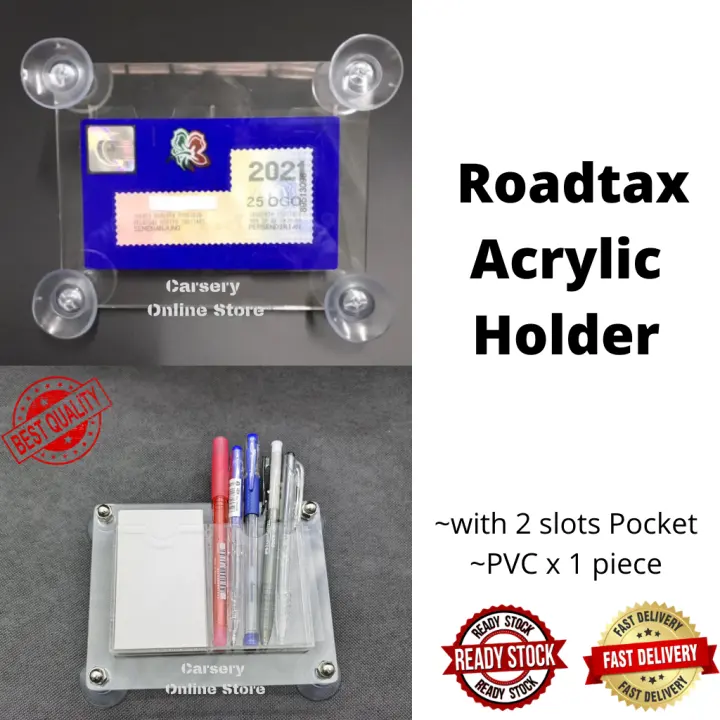 Road Tax Acrylic Holder With 2 Slots Pocket Car Roadtax Holder With Pocket Lazada