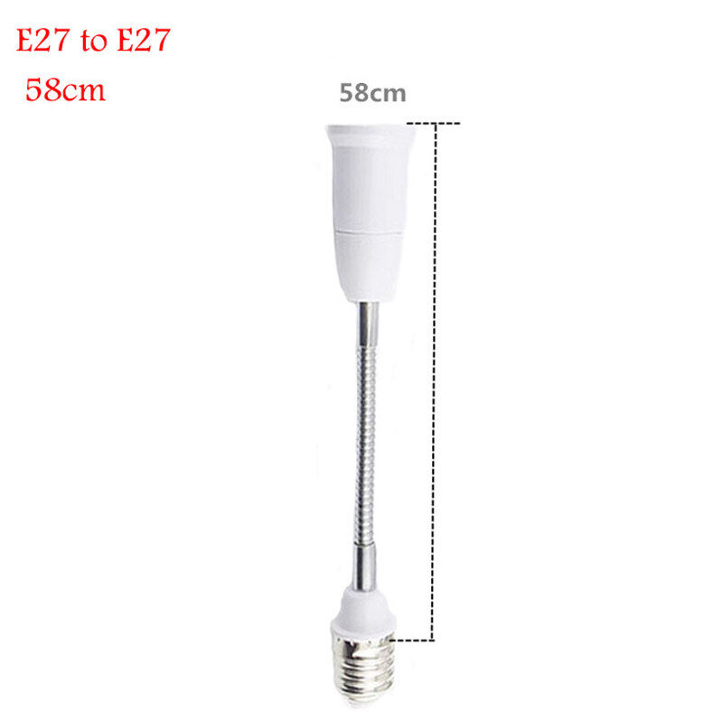 Flexible e27 to e27 led lamp base bulb socket with 18cm 28cm 38cm 48cm 58cm extension light holder converters