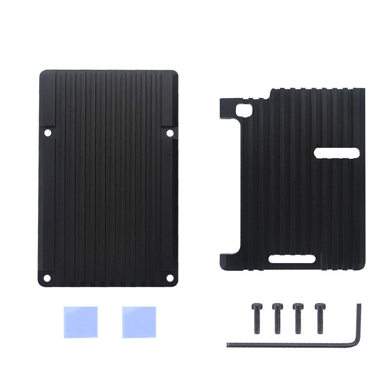 Raspberry Pi 4 Aluminum Alloy Case Ultra-thin CNC Metal Shell Passive Cooling Black Enclosure Box for Raspberry Pi 4 Model B