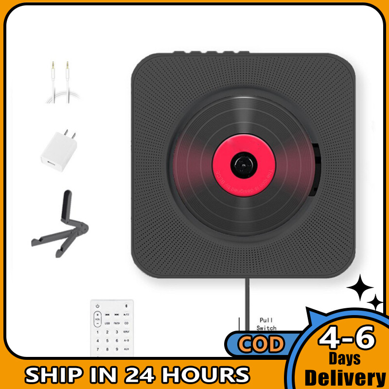 Wall Mountable CD Player Portable Bluetooth Music Player with Remote Control