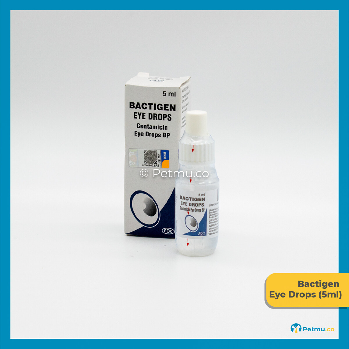Bactigen Eye Drop For Pets (Dogs & Cats) Gentamicon Eye Drops BP (5ml