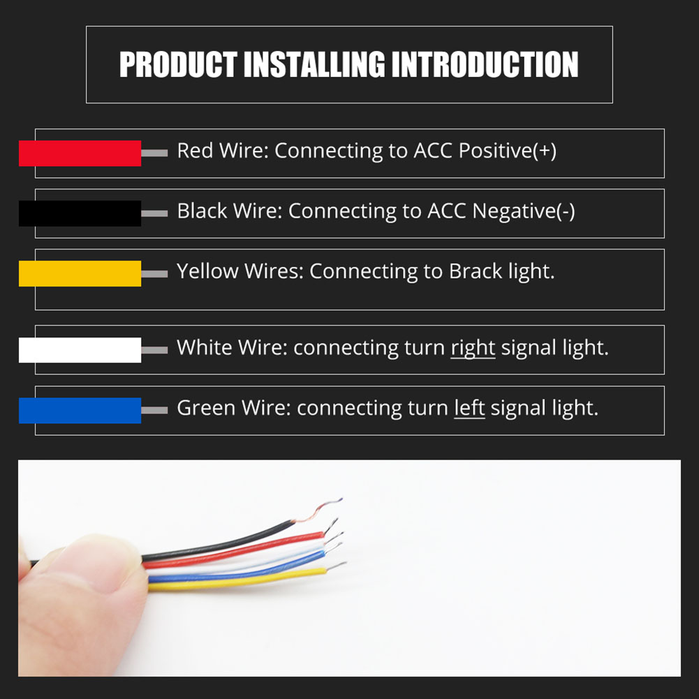 LED 12V Motorcycle Tail Light STOP Flash Light Motor Indicator Brake Turn Signal Driving Warning Lamp