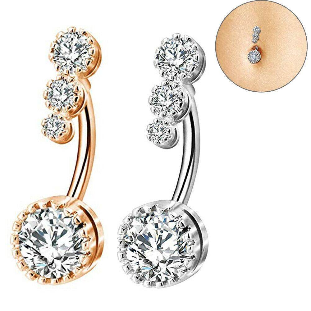 [Cutewomen2020] Charm CZ Barbell Belly Button Navel Ring Women Body Piercing Jewelry Little