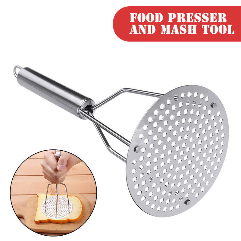Stainless Steel Heat Resistant Meat Potato Masher Pusher Press Vegetable Crusher