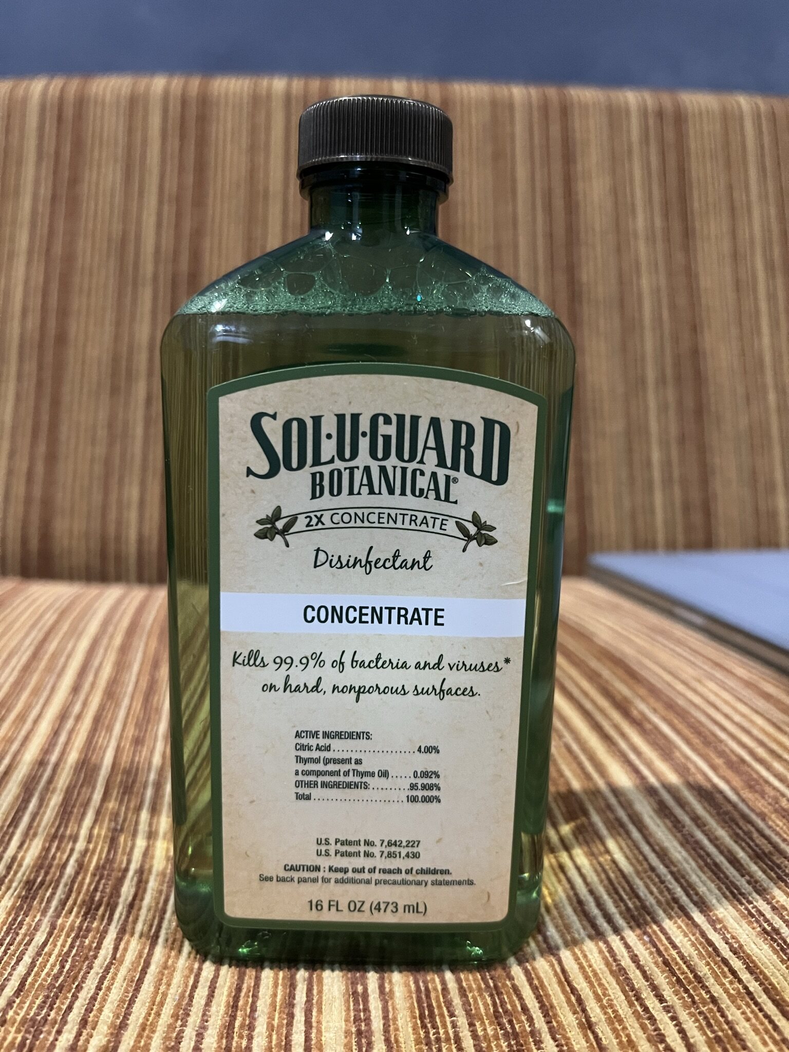 Sol U Guard Botanical Disinfectant Concentrate 473ml (not include spray