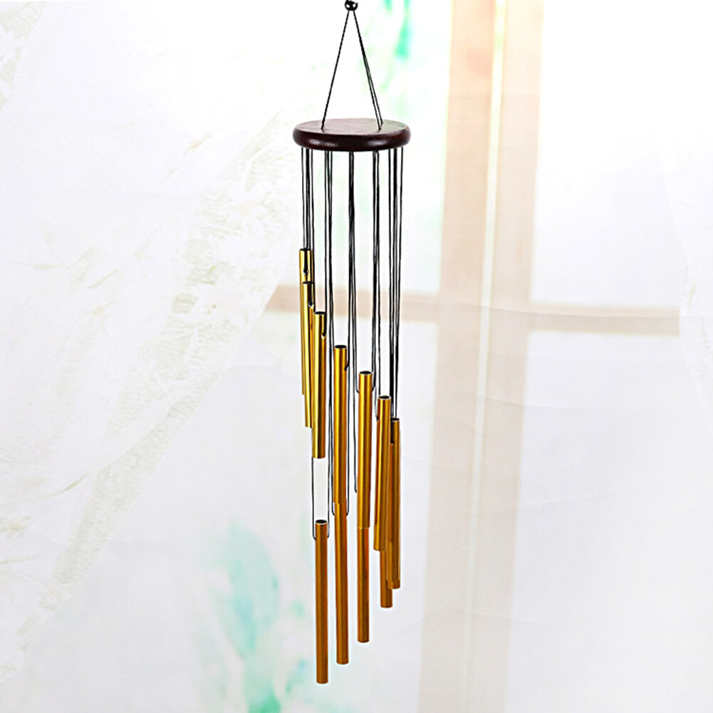 LYDIA Indoor Outdoor Wind Chime Bell With 12 Aluminum Tubes For Garden Patio Terrace Balcony Decor
