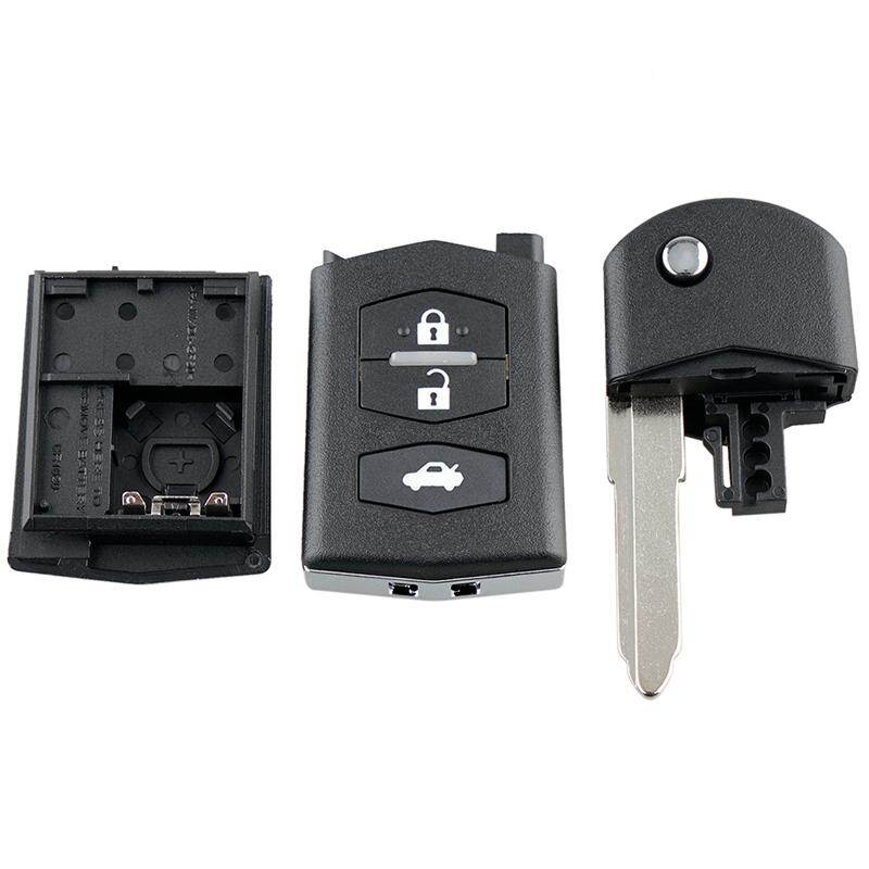 3 Nút Điều Khiển Từ Xa Gấp Chìa Khóa Xe Fob Vỏ Bọc Vỏ Cho Mazda 3 5 6