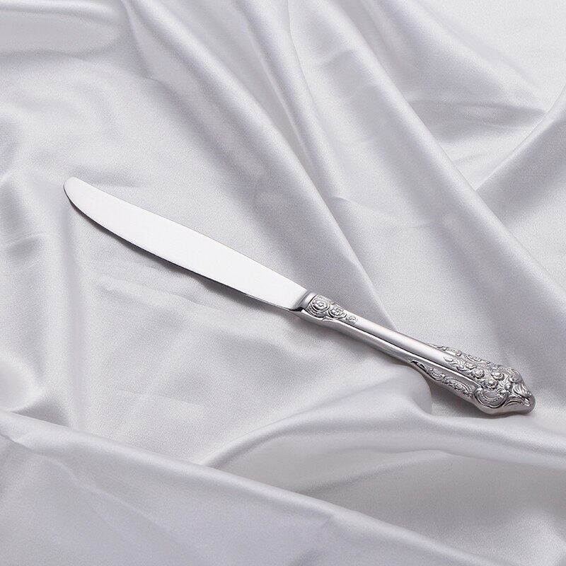 KATEKLV Food Grade 304 Stainless Steel Silverware Thickened Tableware Reusable Cutlery Set Hotel Restaurant Wedding Dinnerware Knife Set Boreal Europe Style Flatware Spoon Fork Knife