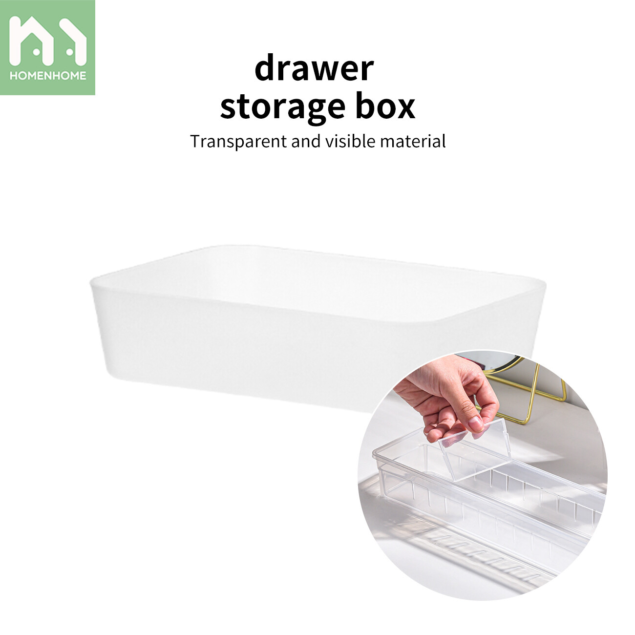 Homenhome Drawer storage partition box free combination sundries plastic transparent finishing box