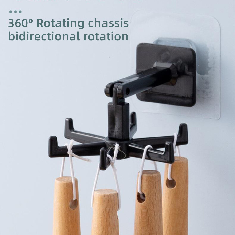 Bếp móc xoay đa chức năng 360 ° sáu móng/tám móng không có lỗ móc miễn phí