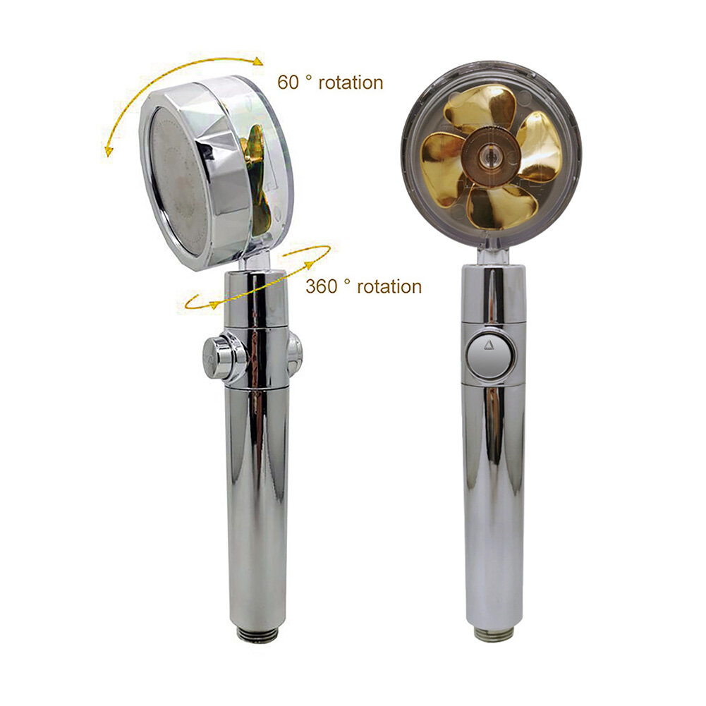 Multi-color Propeller Handheld Shower Head Nozzle High Pressure Adjustment