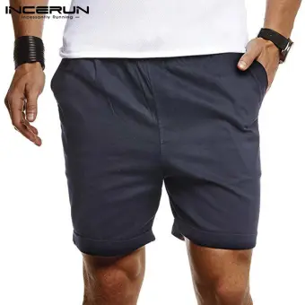 men's knee length shorts elasticated waist
