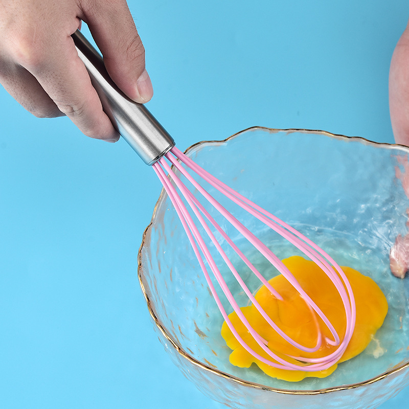Houseeker 5Pcs Silicone Kitchen Utensils Multifunction Shovel Spatula Eggbeater Scraper Brush Set Non-Stick Cooking Cake Baking Tools