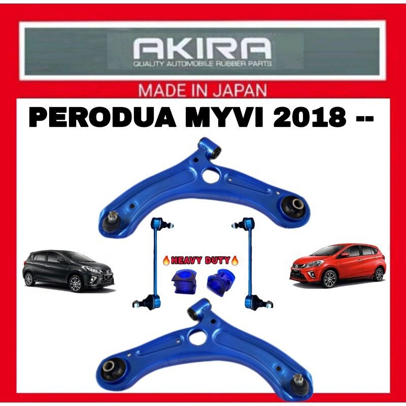 PERODUA MYVI 2018 NEW LOWER ARM FRONT HEAVY DUTY + LINK + BUSH SILICONE AKIRA SUSPENSION Lazada