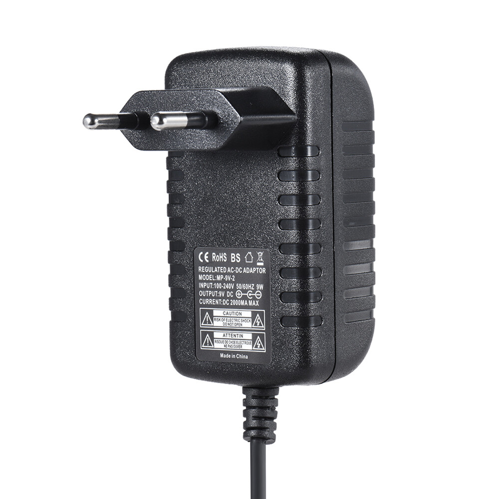 Bộ Chuyển Đổi 9V 2A Bộ Chuyển Đổi Nguồn Điện Cho Đầu Vào Hiệu Ứng Đàn Ghi Ta Bass 100 ~ 240V Rắc Cắm Châu Âu