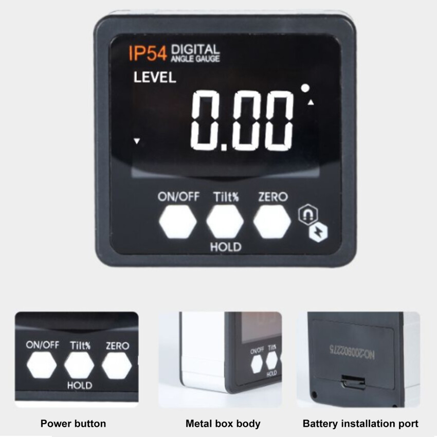 Electronic Digital Display Inclinometer, Level Meter, Gradient Ruler With Magnetic Protractor