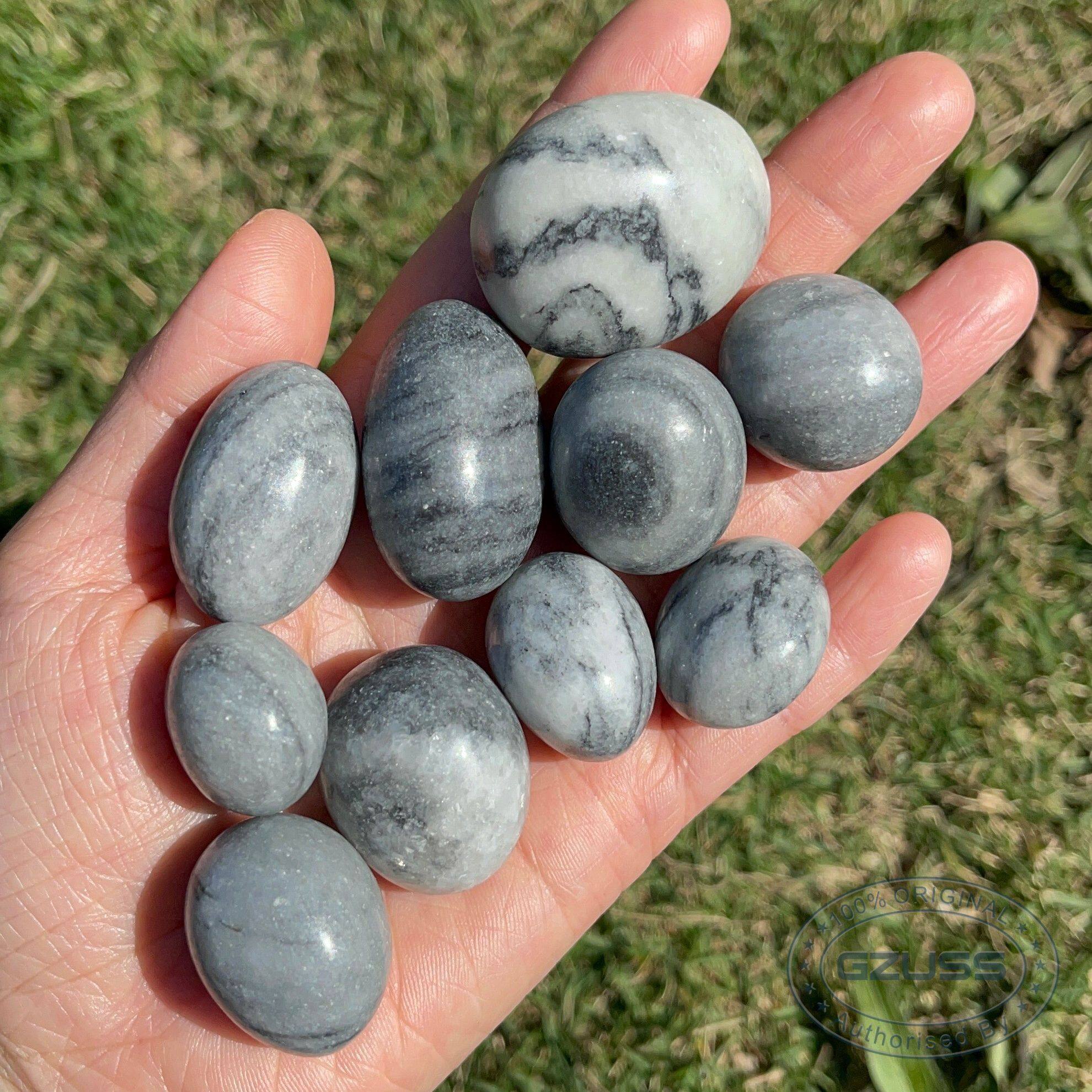Natural Black Web Jasper Black Vein Jasper Tumbled Stone Spider Web Jasper