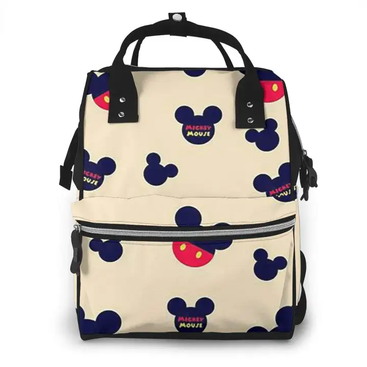 Colorful Mickey Mouse Mummy Backpack Diaper Bag Multi Function Waterproof Travel Backpack Nursing Bag Nappy Bags For Baby Care Large Capacity Stylish And Durable Lazada