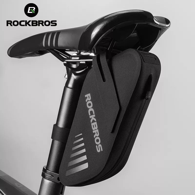 ROCKBROS Bike Saddle Bag Waterproof 0.6L Cycling Seat Pouch Outdoor Bicycle Pannier Rear Tool Bag MTB