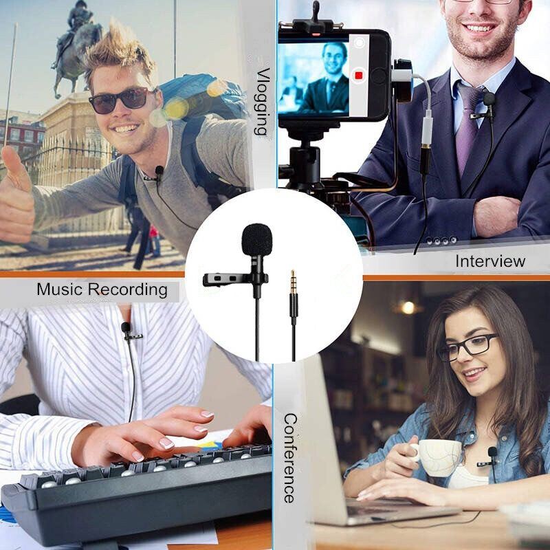 Micrô Cho iPhone Mini Đa Năng Lightning Type C 3.5Mm Microfone Cho Samsung Huawei Xiaomi Lavalier Clip-On Ghi Âm Giảm Tiếng Ồn Studio Bài Giảng Micro Bên Ngoài 1.5M Âm Thanh Cáp Sạc Hoạt Động Cho PC Máy Tính Notebook Máy Tính Xách Tay