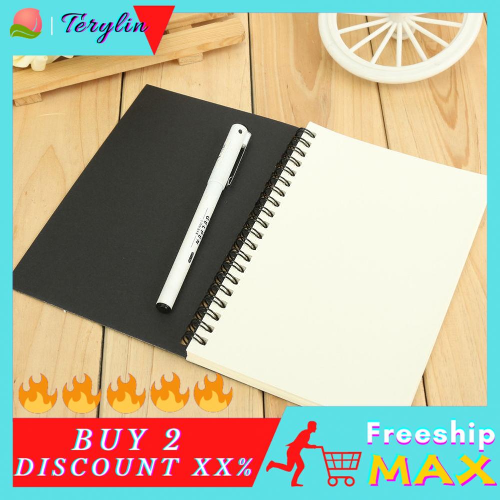 Terylin Retro Kraft Spiral Binding Blank Graffiti Sketchbook Notebook Graduation Gift